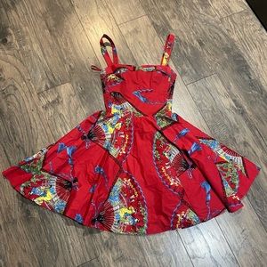 Red Short 1950's Themed Dress